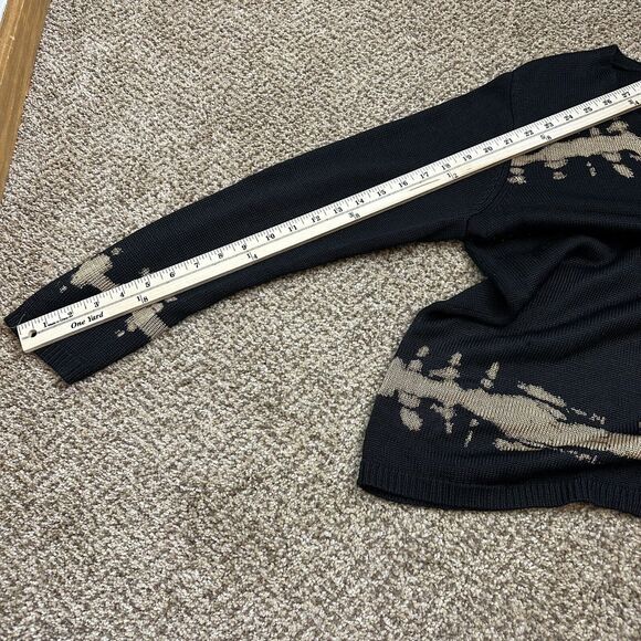 JOSEPHINE CHAUS Open-Front Cardigan 1XSilk Blend Black Beige Bronze Knit Sweater - Picture 11 of 12